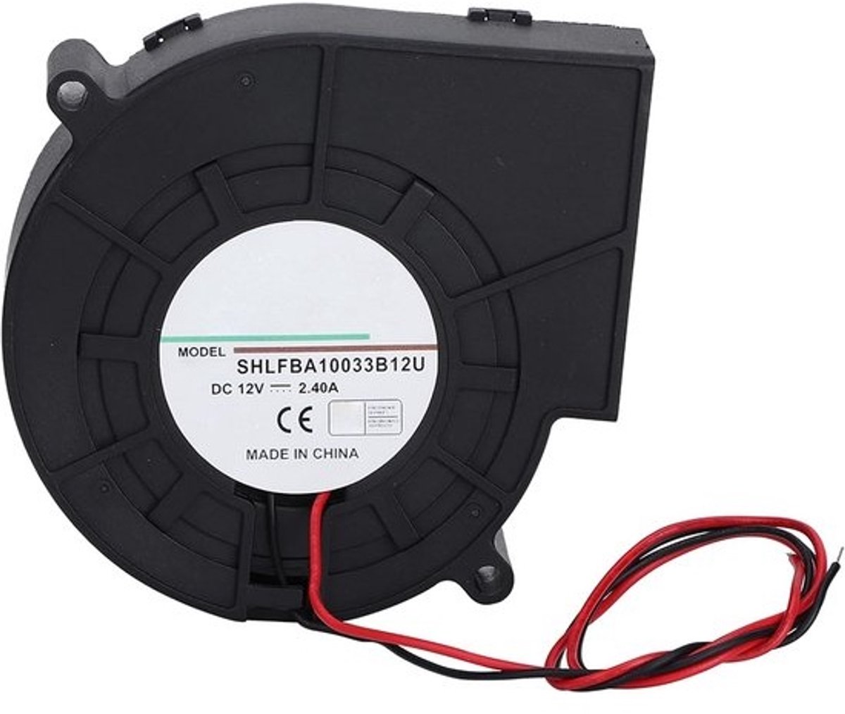 12V Turbo Ventilator met Dubbele Kogel, Borstelloos, 97x33mm, 3-Pin voor 3D Printer en Koeling