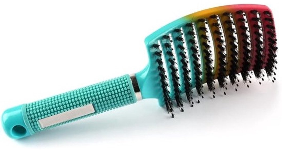 Ontklit Borstel met Varkenshaar voor Nat en Droog Haar - Geventileerde Haarkwast voor Glad, Dik en Krullend Haar - Massage & Snelle Droging