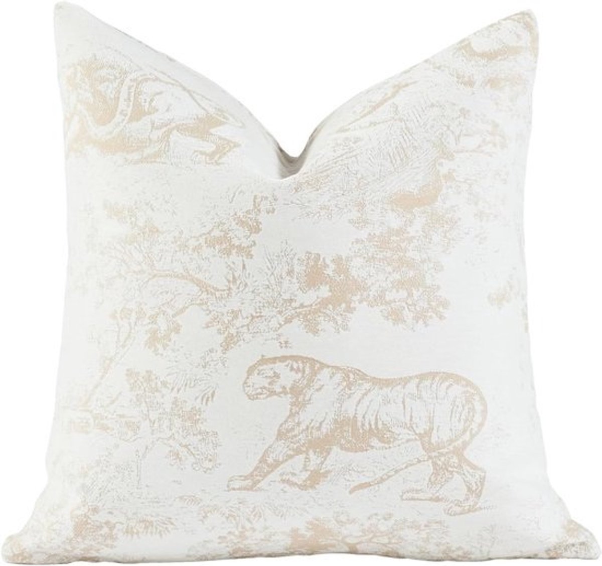 Sierkussensloop - Kussenhoes Bank - Woonkamer Decoratie - Chenille Jacquard Borduurwerk - 50 x 50 cm - Jungle