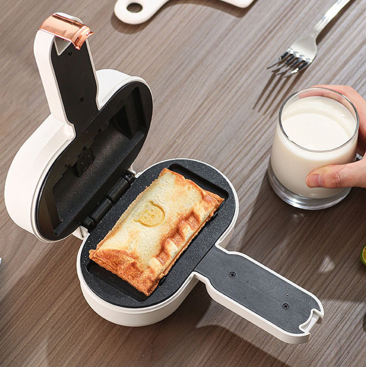 Mini-sandwichmaker broodbakmachine panini-maker multifunctionele broodrooster ontbijtmaker draagbare barbecuegrill