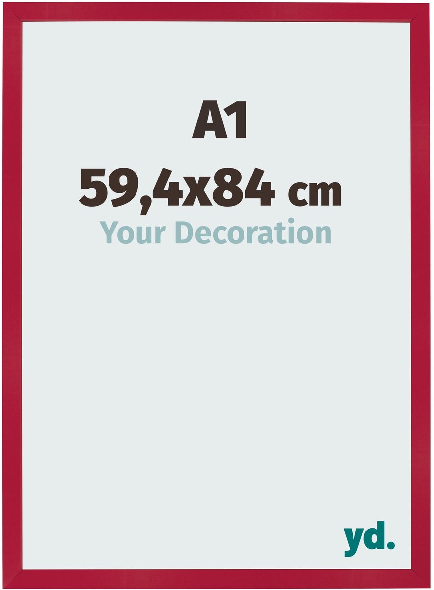Your Decoration - Fotolijst A1 59,4x84 cm - MDF - Rood - Bologna