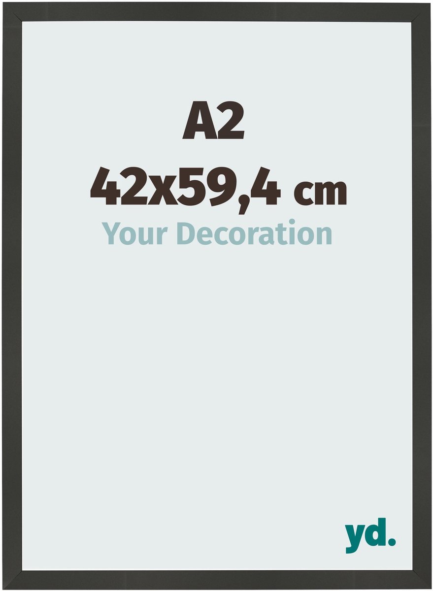 Your Decoration - Fotolijst A2 42x59,4 cm - MDF - Antraciet - Bologna