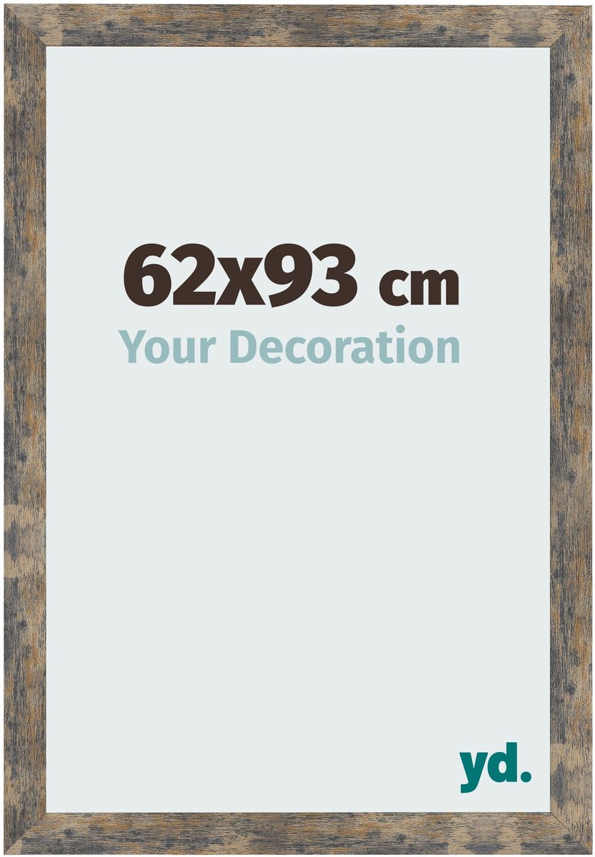 Your Decoration - Fotolijst 62x93 cm - MDF - Blauw Goud Gemeleerd - Bologna