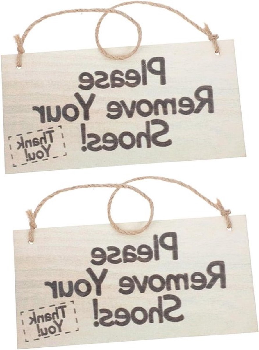Houten Deurplaat - Welkomstbord Huis - Gasten Herinneren - Stijlvolle Farmhouse Look - 20x10cm - Ivoor