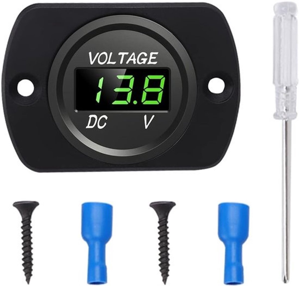 Waterdichte Digitale Voltmeter 12V 24V met LED Display voor Auto, Boot en Motorfiets