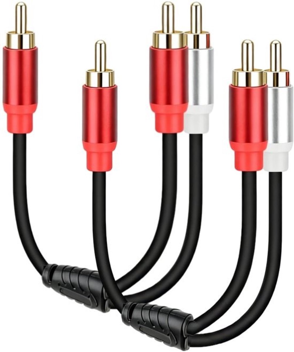 RCA Y-Splitter Kabel 1-naar-2 (Vrouwelijk naar Mannelijk) - Stereo Audio Kabel voor Subwoofer, Hifi en TV