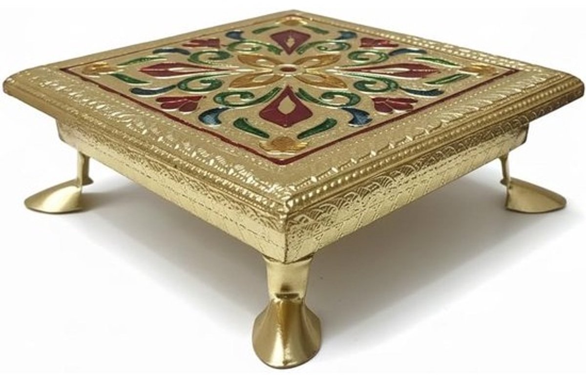 Decoratieve Houten Pooja Chowki Mandir Voetstuk - Bajot voor Thuis, Bruiloft en Festivals