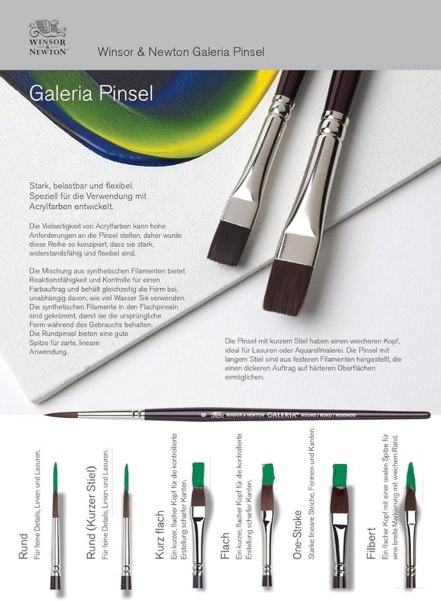 Platte Acrylkwast Maat 8 - Synthetisch Haar voor Acryl- en Olieverf