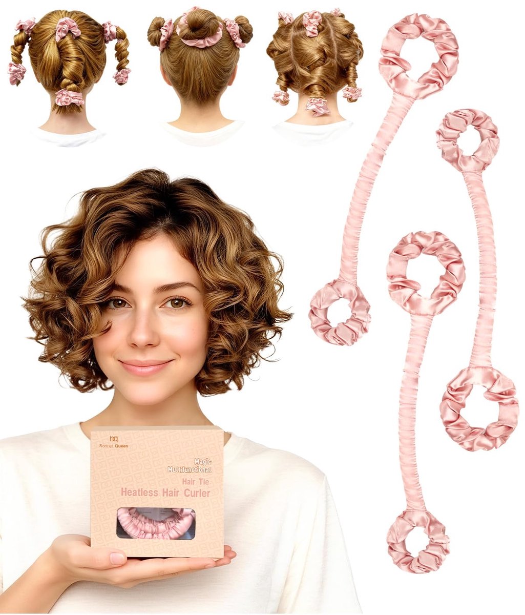 BONNET QUEEN Satijnen Heatless Curling Rod Hoofdband Hair Curler Heatless Curlers Set voor Krullen Overnight Zachte - ShopVlot