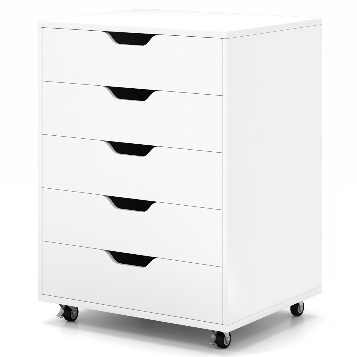 SureDeal® - Dressoir - Bureaukast - Lades Mobiele Archiefkast - Wielen Wit - 49x40x65 cm - Wit