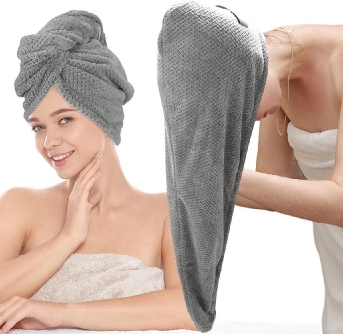 Grote Microvezel Haarhanddoek Tulband voor Lang Krullend Haar - Sneldrogend & Anti-Kroes