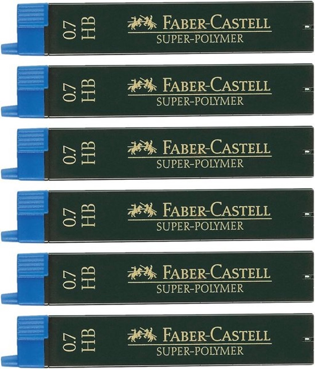 Super Polymeer Stiftenset - 6 Potjes met 12 Stiften van 0,7 mm Hardheid HB