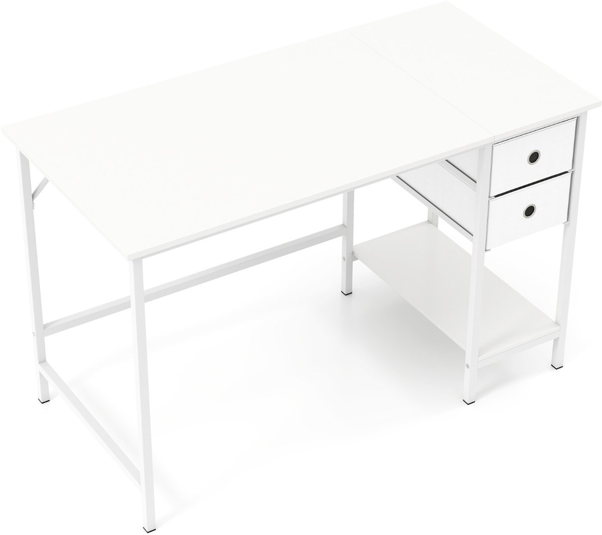 SureDeal® - Bureau - Computerbureau Computertafel - Lades Open Opbergrek - 120x60x75 cm - Wit