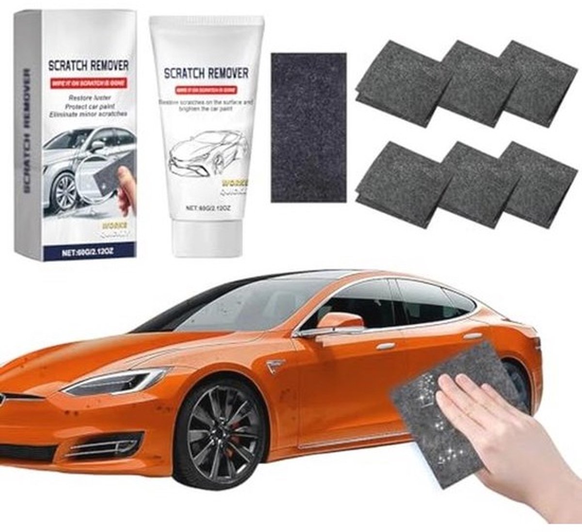 Reinigingsdoek en Reparatieset voor Auto Krasverwijdering - Nano Glitterdoekjes en Polijstpasta