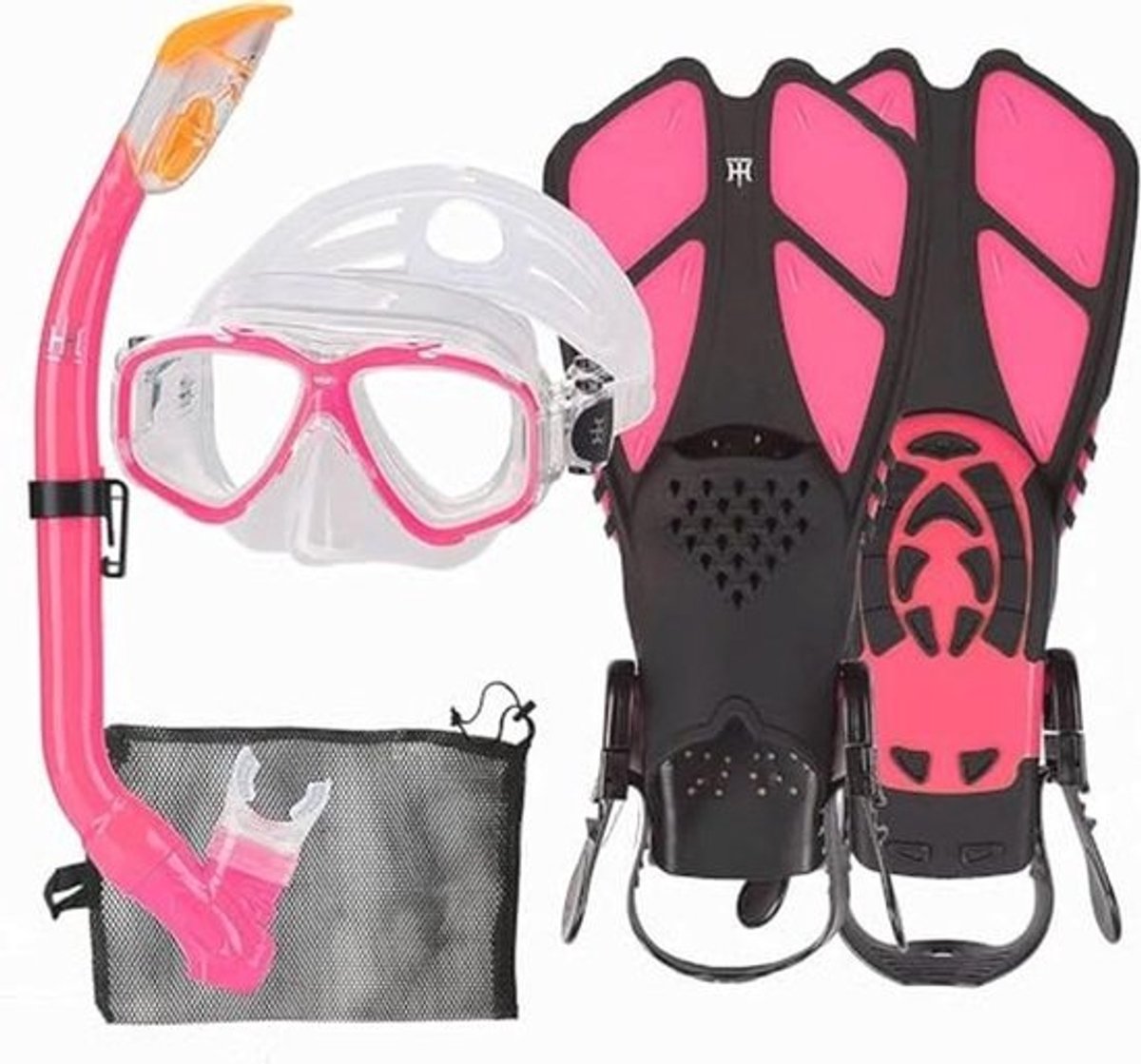 Snorkelset voor Kinderen met 180° Panorama Duikbril en Verstelbare Zwemvliezen