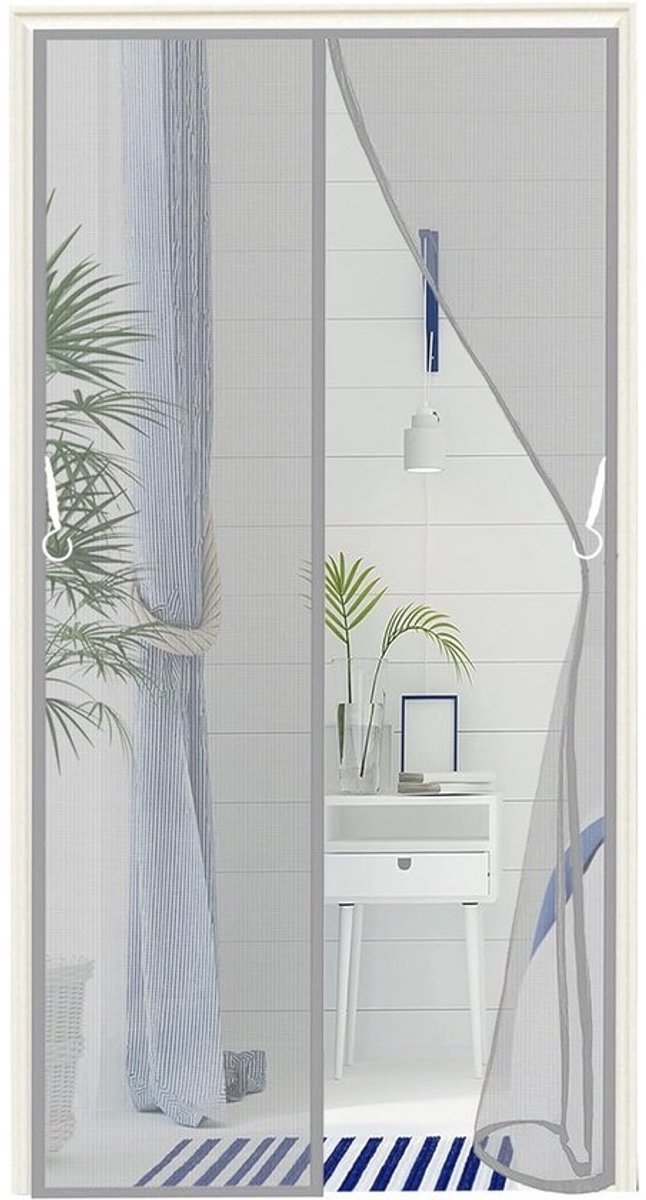 Vliegengordijn 100x235cm met Haak en Sterk Net - Geschikt voor Alle Deurmaten