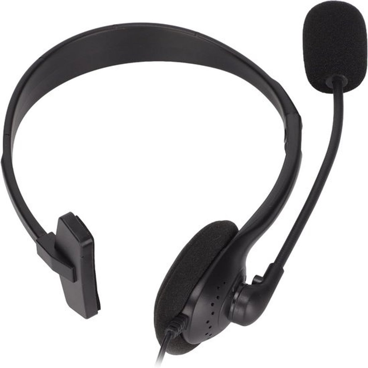 Headset met Microfoon 3,5mm Stekker Ruisonderdrukking Single Ear Klantenservice voor Computers - Zwart
