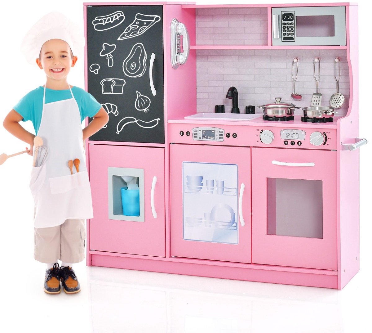 SureDeal® - Rollenspell - Kinderkeuken - Speelaccessoires Speelkeuken - Kinderen Speelgoedkeuken - 82x24x80 cm - Roze