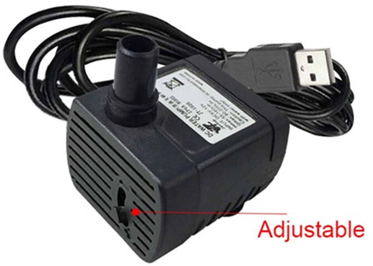 DC 5V 3W Dompelwaterpomp Aquarium Fontein visvijver zwart met USB stekker