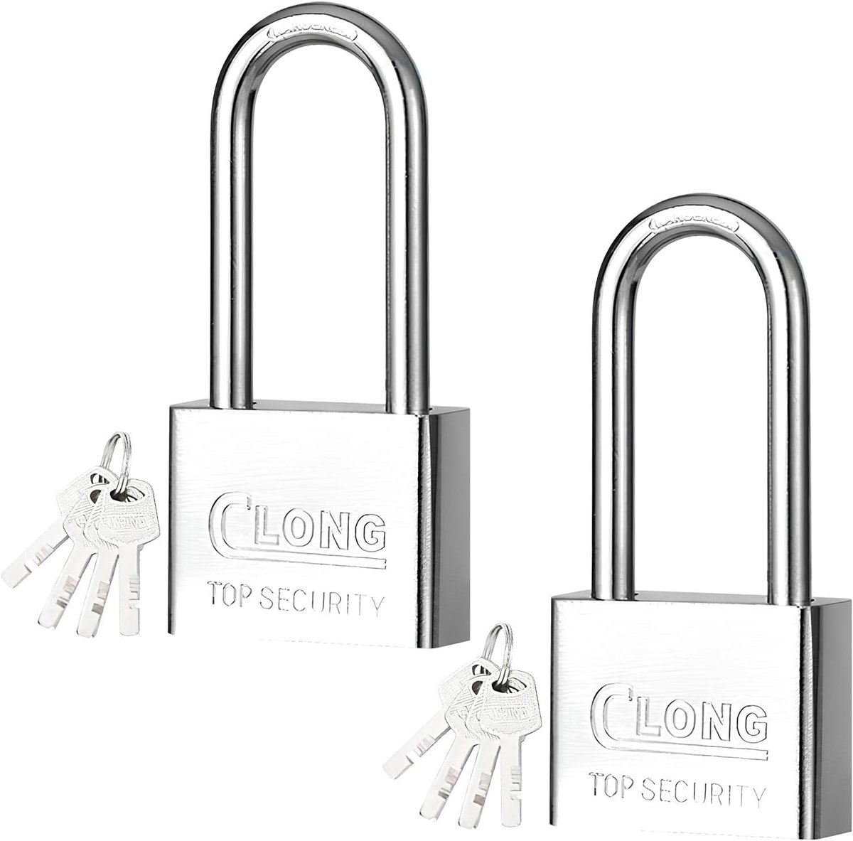 Veilige Hangslot met Lange Sleutel en Handvat 40mm voor Gym, Kluis, Bagage, Opslag, Garage en Deuren (2 Stuks, 40mm)