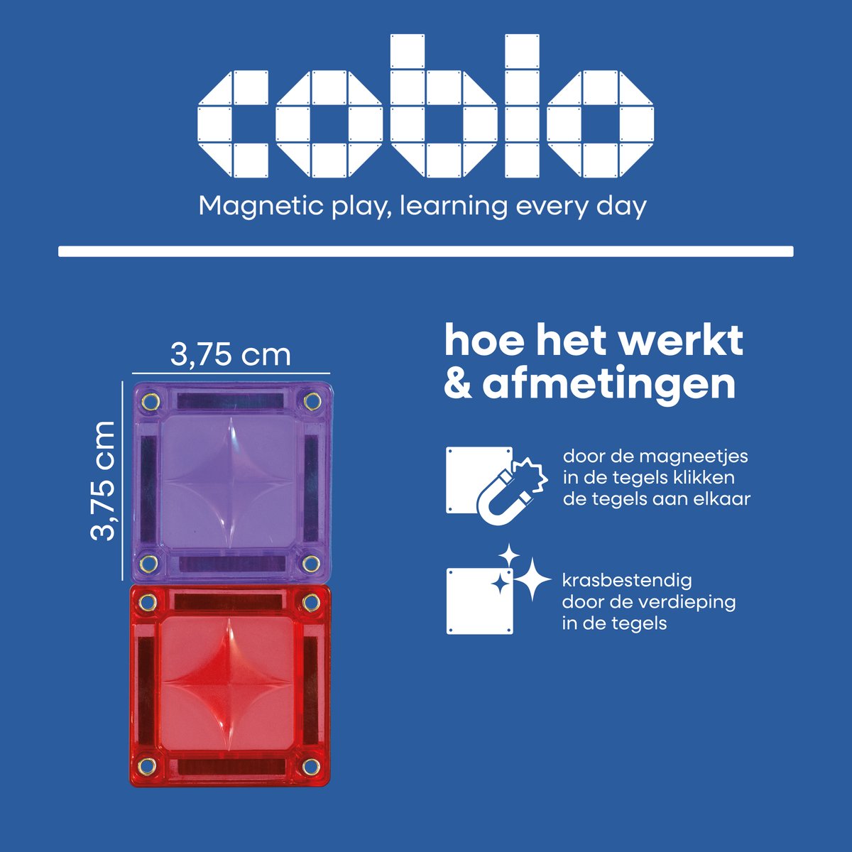 Coblo – Mini Magnetic Tiles – Classic Mini 36 stuks – Magnetische Tegels – Montesorri Speelgoed - Magnetisch speelgoed – Vanaf 3 jaar — cadeau in Spellen & Speelgoed - foto 8