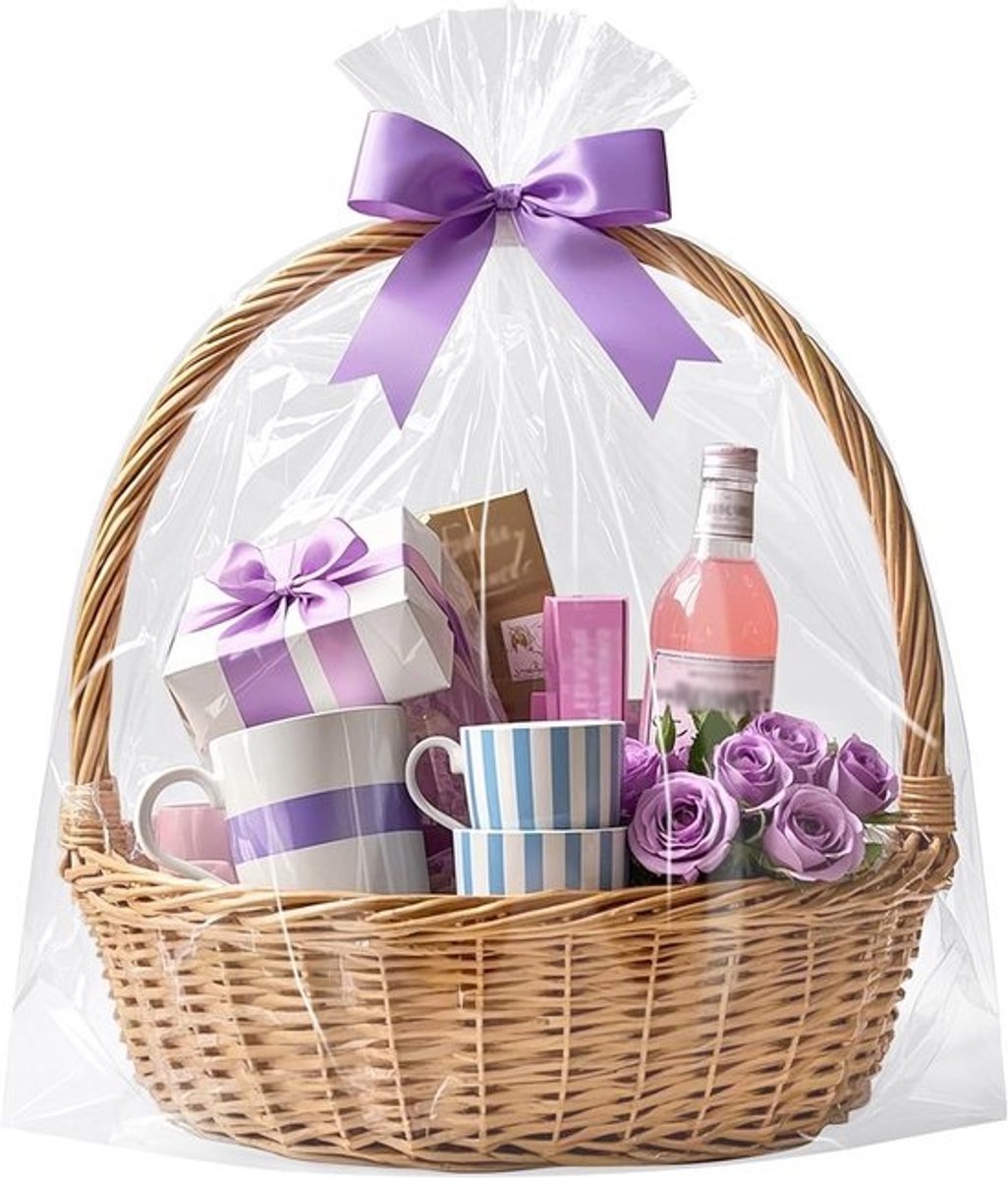 Grote Cellofaan Zakken voor Cadeaumanden en Verpakking - 25x70 cm (20 stuks)