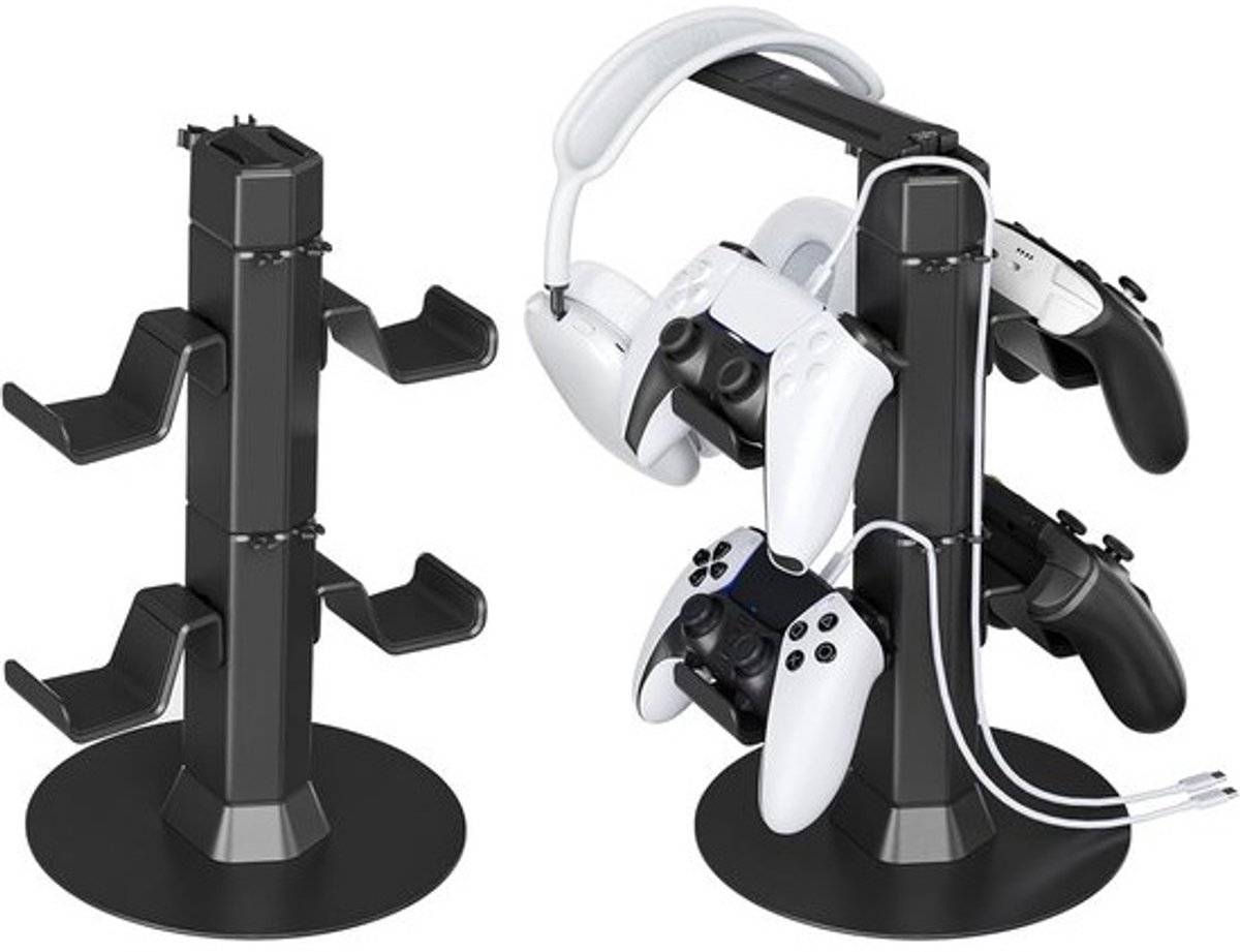 Standaard bureau houder - Headset controller rek - Gaming setup organiseren - Twee niveaus opslag