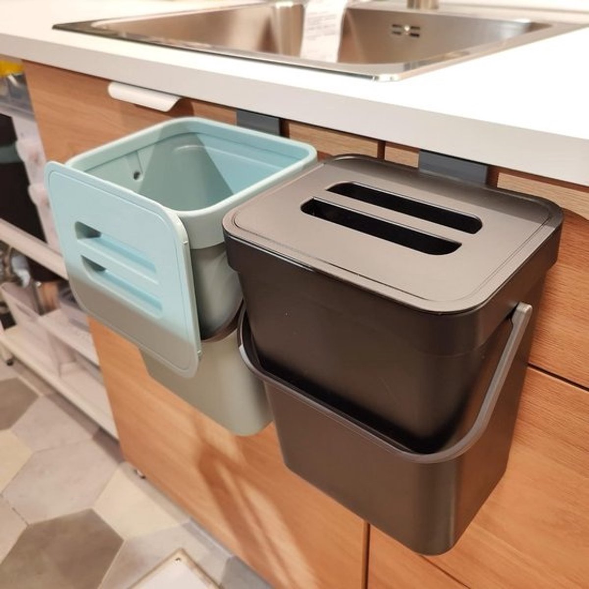 Keuken Compostvat voor Aanrecht en Ophangen, Kleine Afvalbak met Deksel