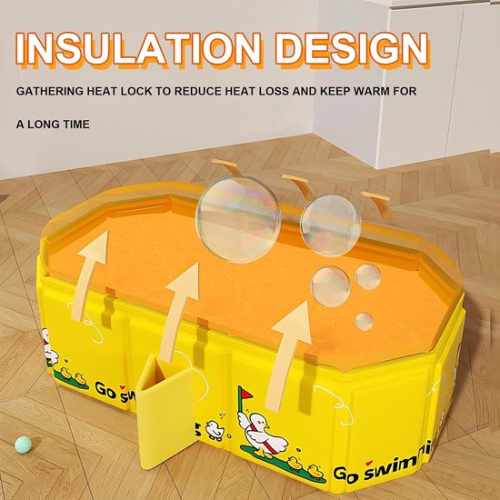 Opvouwbaar Babybadje - Draagbaar Peuterbad - Veilig Baden - Versterkte Stabiliteit - 78 x 45 x 30 cm - Groen — afbeelding 3