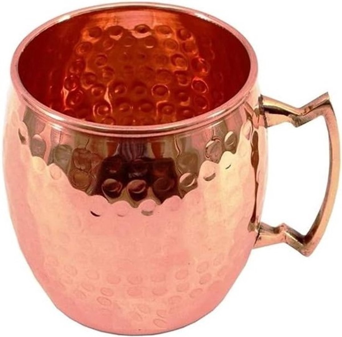 Koperen Mokken - Drinkbekers - Moscow Mule - Handgemaakt Ambacht - Set van 4 - Koperkleurig