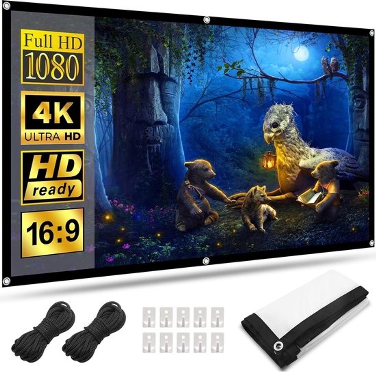 Projectorscherm - Scherm - Thuisbioscoop Creëren - Wandmontage - 84 inch - Wit