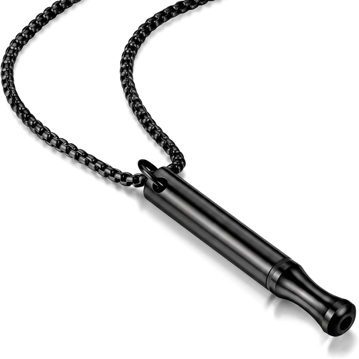 Rookstopper Tool Ademende Ketting voor Rookvrij Leven, Rookvervanger en Stressverlichting, Geschikt voor Niet-Rokers, Zwart RVS