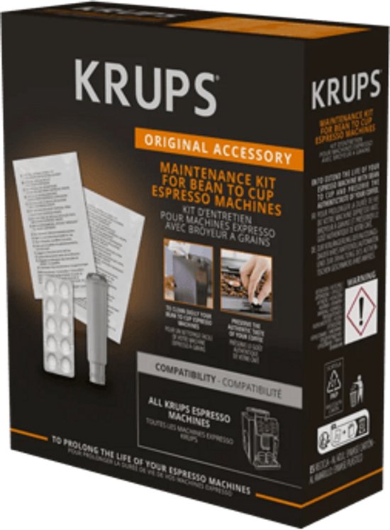 Krups onderhoudskit voor bean-to-cup espressomachines, met de tekst "Original Accessory" en "Maintenance Kit".