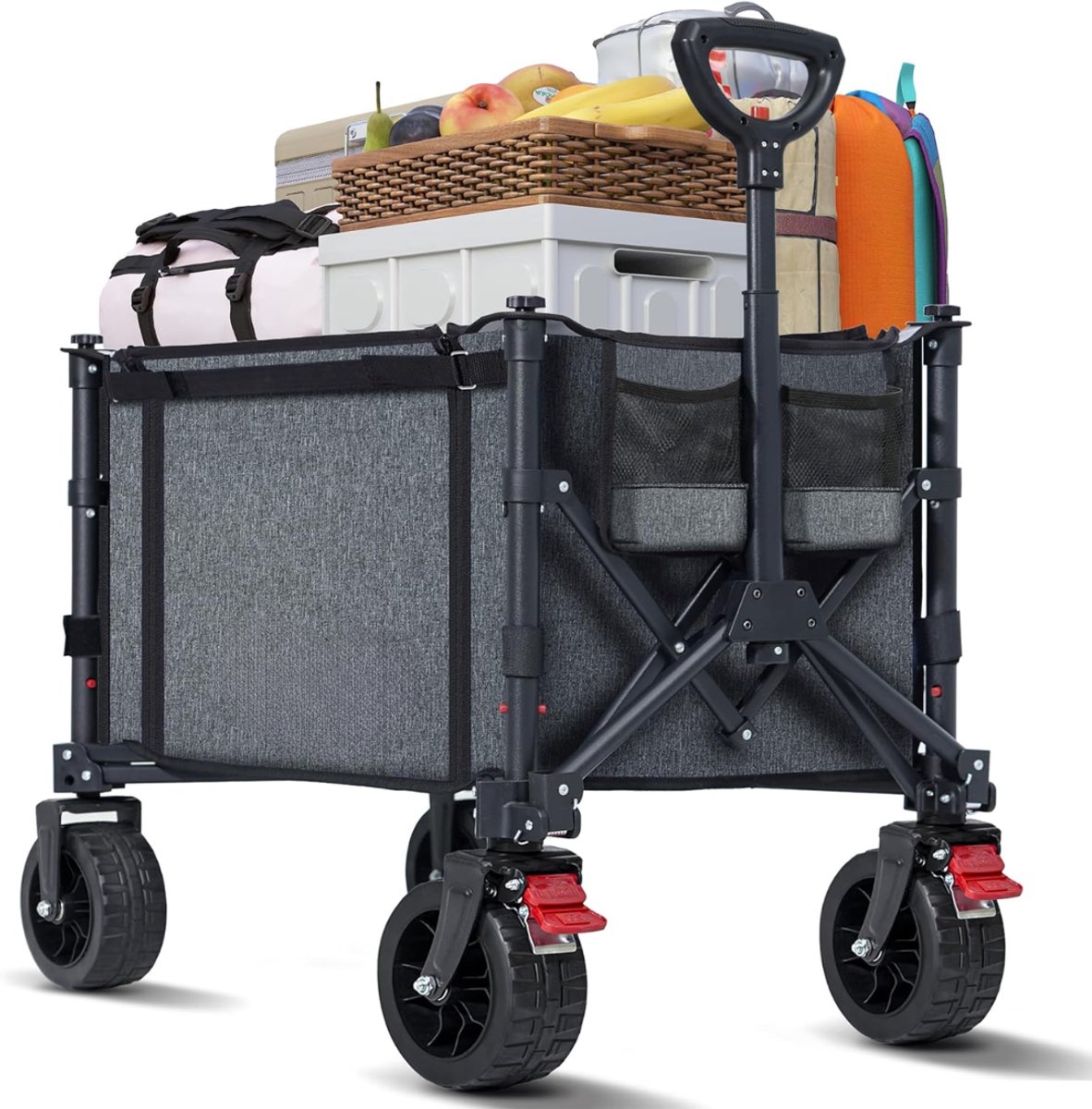 Lìon® Bolderkar - 120L Capaciteit - Opvouwbare Bolderkar - Bolderkar Opvouwbaar - Grijs - 44cm x 19cm x 34cm