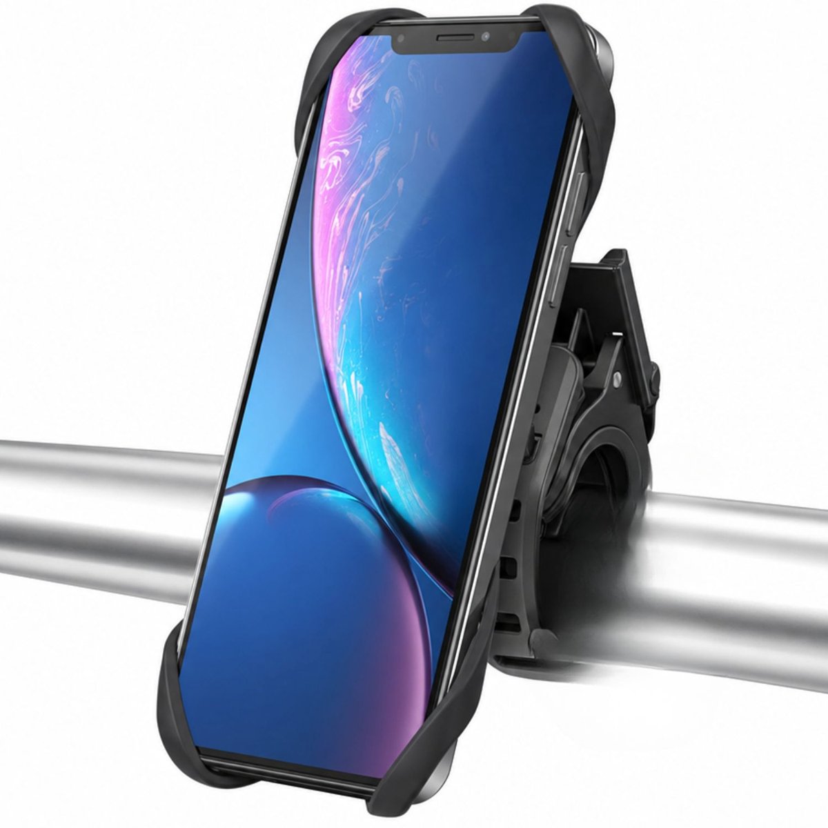 RAMBUX® Telefoonhouder Fiets - Fiets Telefoonhouder - GSM Houder Fiets - 360 Graden Draaibaar - Universele Smartphone Houder voor Stuur - 4,5 tot 6 Inch - Fiets Accessoires - Zwart