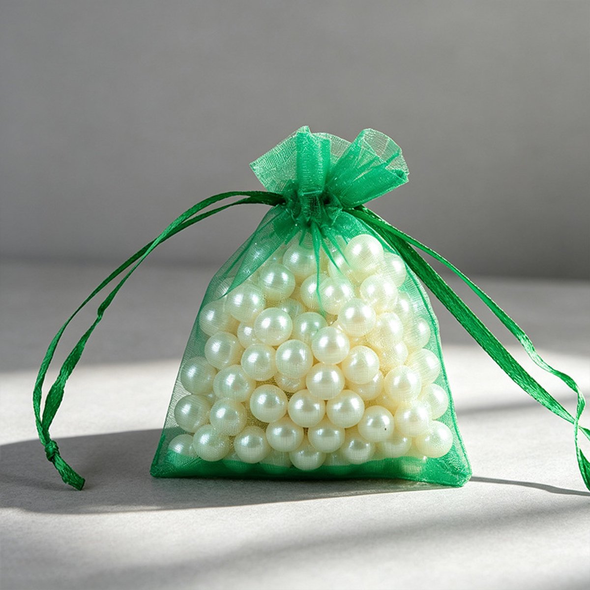 Verpakking van 50 geschenkzakjes, geschikt voor bruiloften, netverpakkingen voor sieraden.-grasgroen-7*9cm