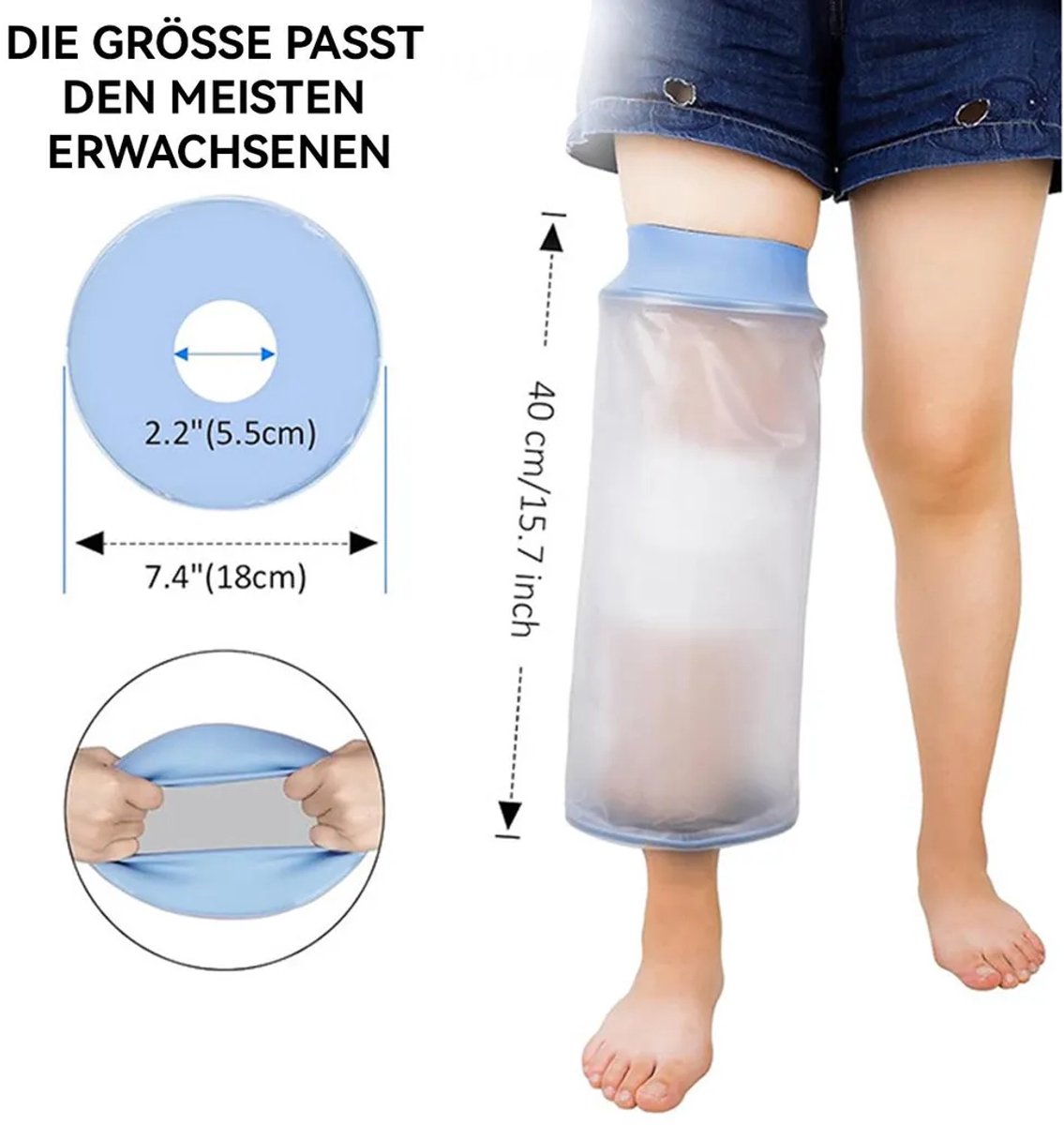 Waterdichte beengipsen, beenbeschermers Geschikt voor onder de douche, beschermende bandages en wondverzorging.