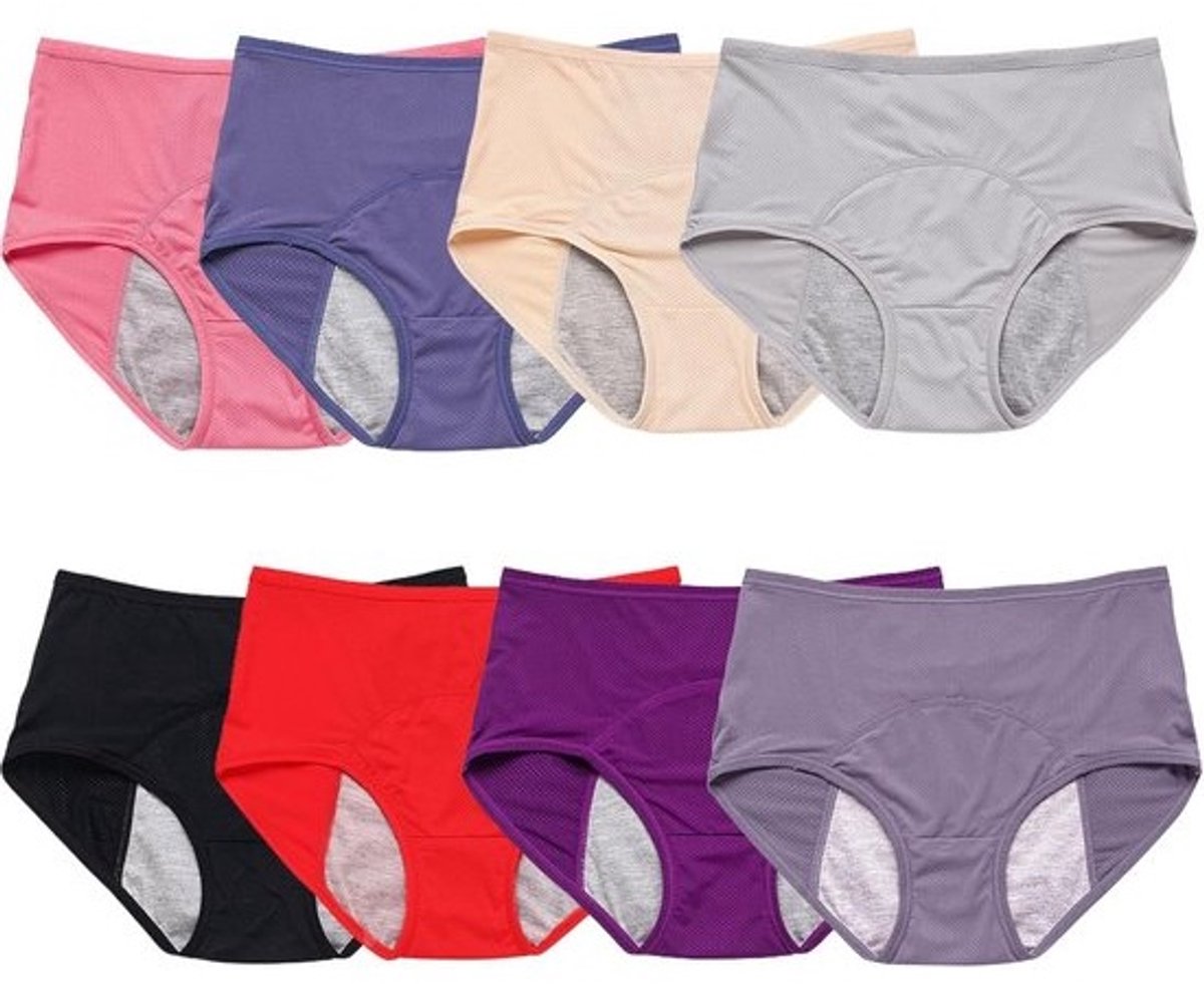 Absorberend Menstruatie Ondergoed voor Vrouwen, Wasbaar Katoenen Periodepanty
