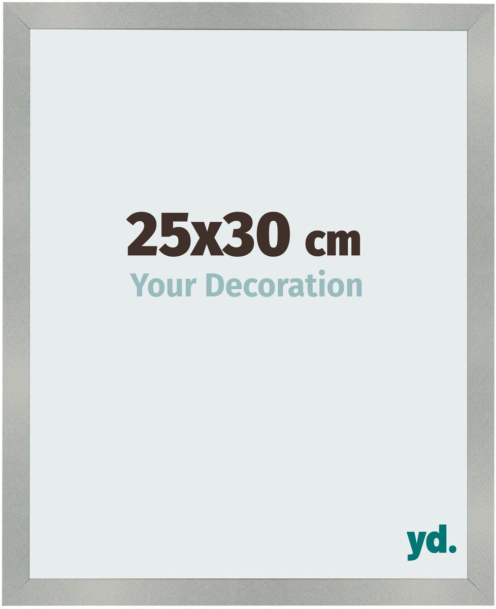 Your Decoration - Fotolijst 25x30 cm - MDF - Aluminium Geborsteld - Bologna