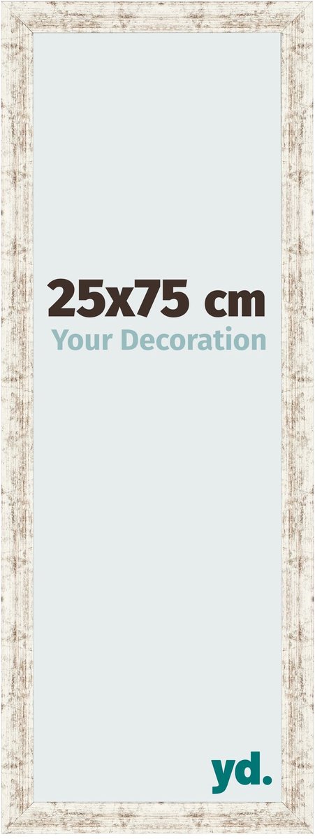 Your Decoration - Fotolijst 25x75 cm - MDF - Wit Vintage - Bologna