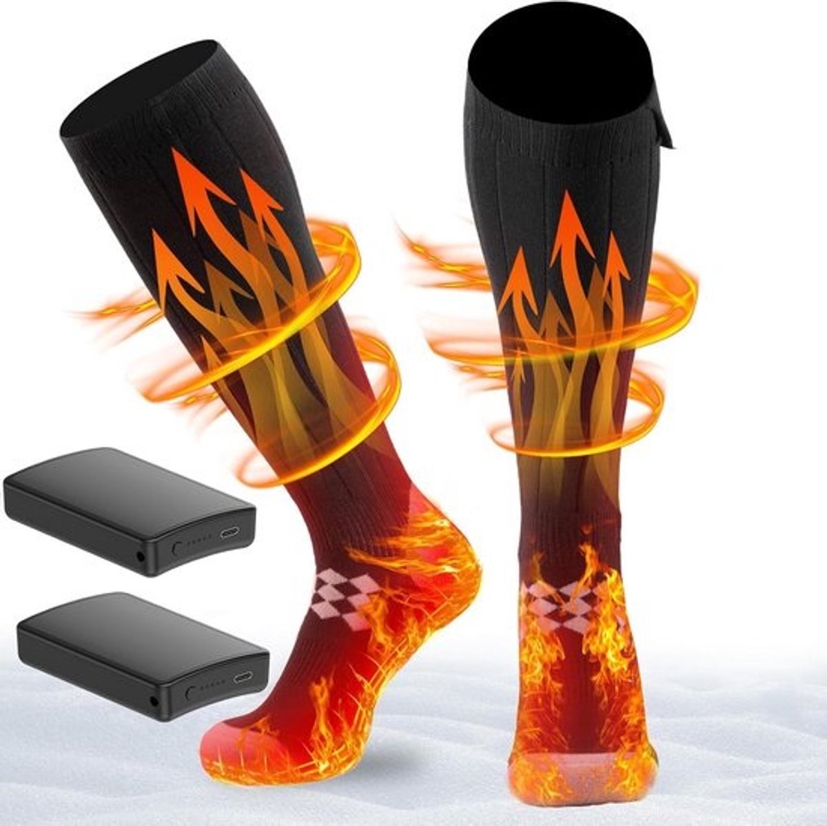 Oplaadbare Verwarming Sokken met 9000 mAh Batterij | 3 Warmtestanden | Warmte voor Skiën, Wandelen en Buitenactiviteiten
