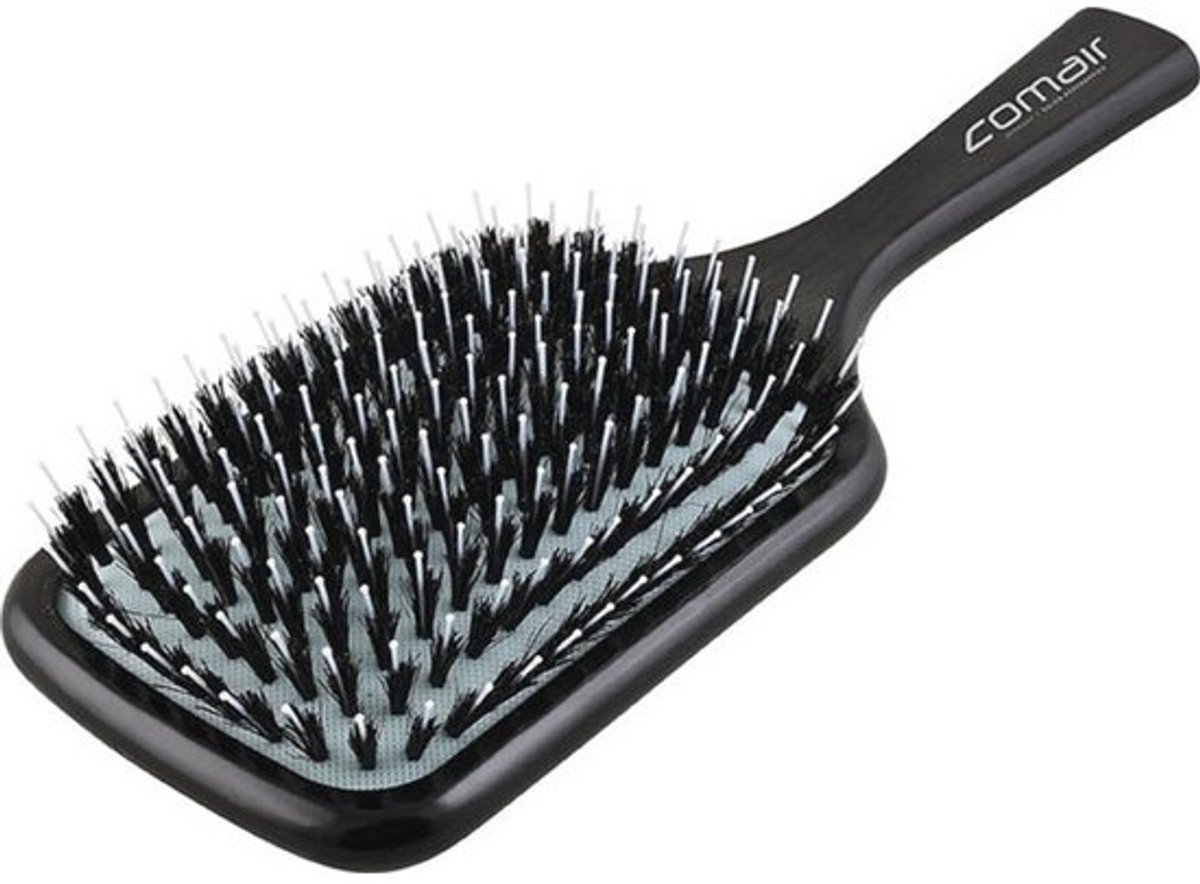 Paddle Borstel 13 Rijen - Nylon Stiften en Wildzwijnhaar - Houtborstel voor Glanzend Haar