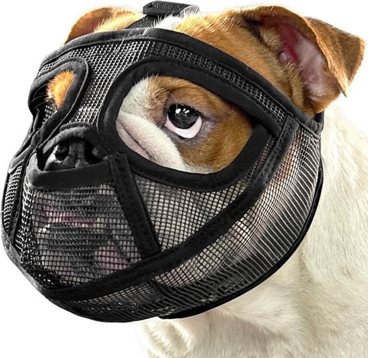 Zachte Ademende Muilkorf voor Korte Snuit Honden zoals Franse Bulldog en Mopshond - Anti Bijten en Verzorging