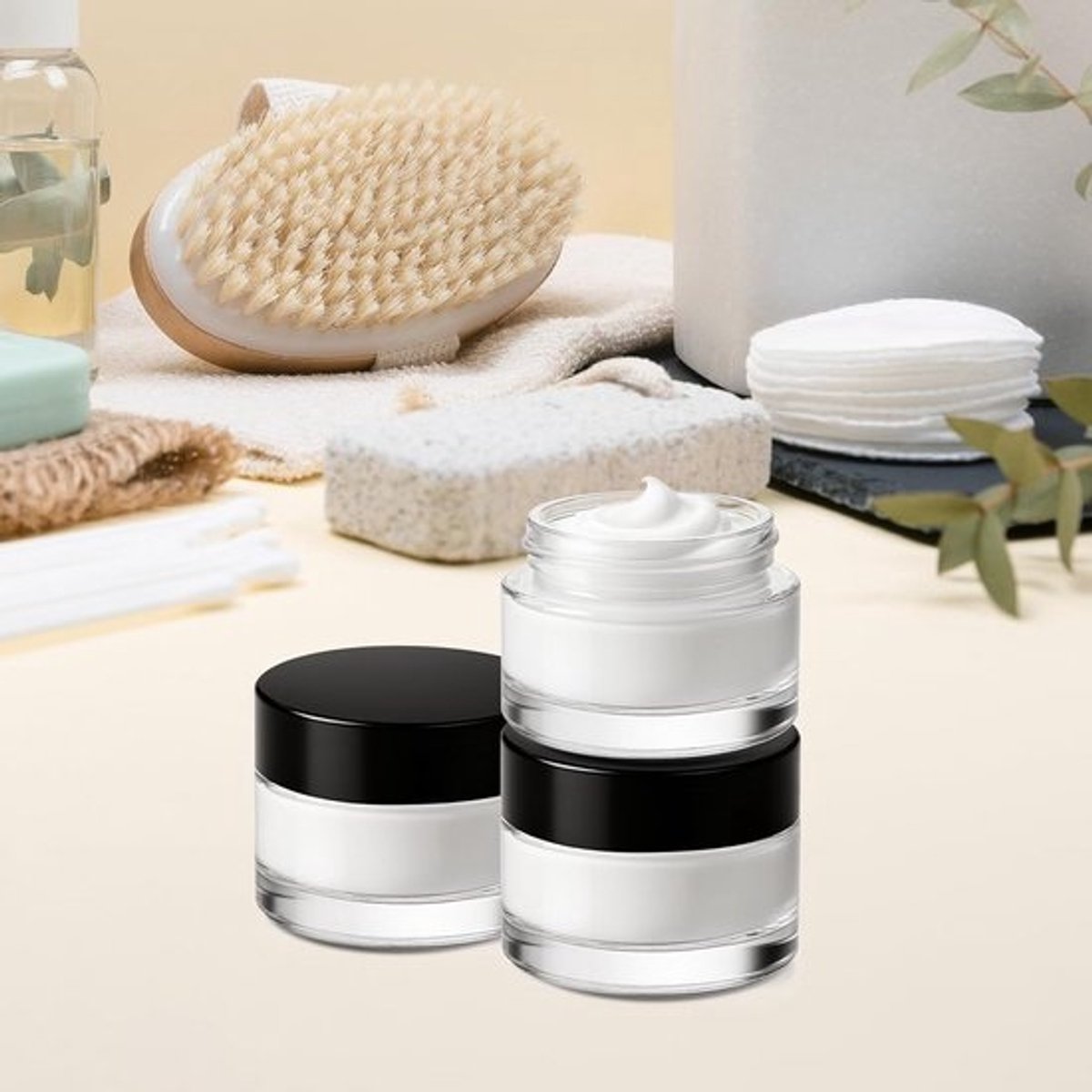 48x Glazen Cosmetica Potjes (5g) met Deksel - Ideaal voor Balsem, Crème, Scrubs & Reisverpakking