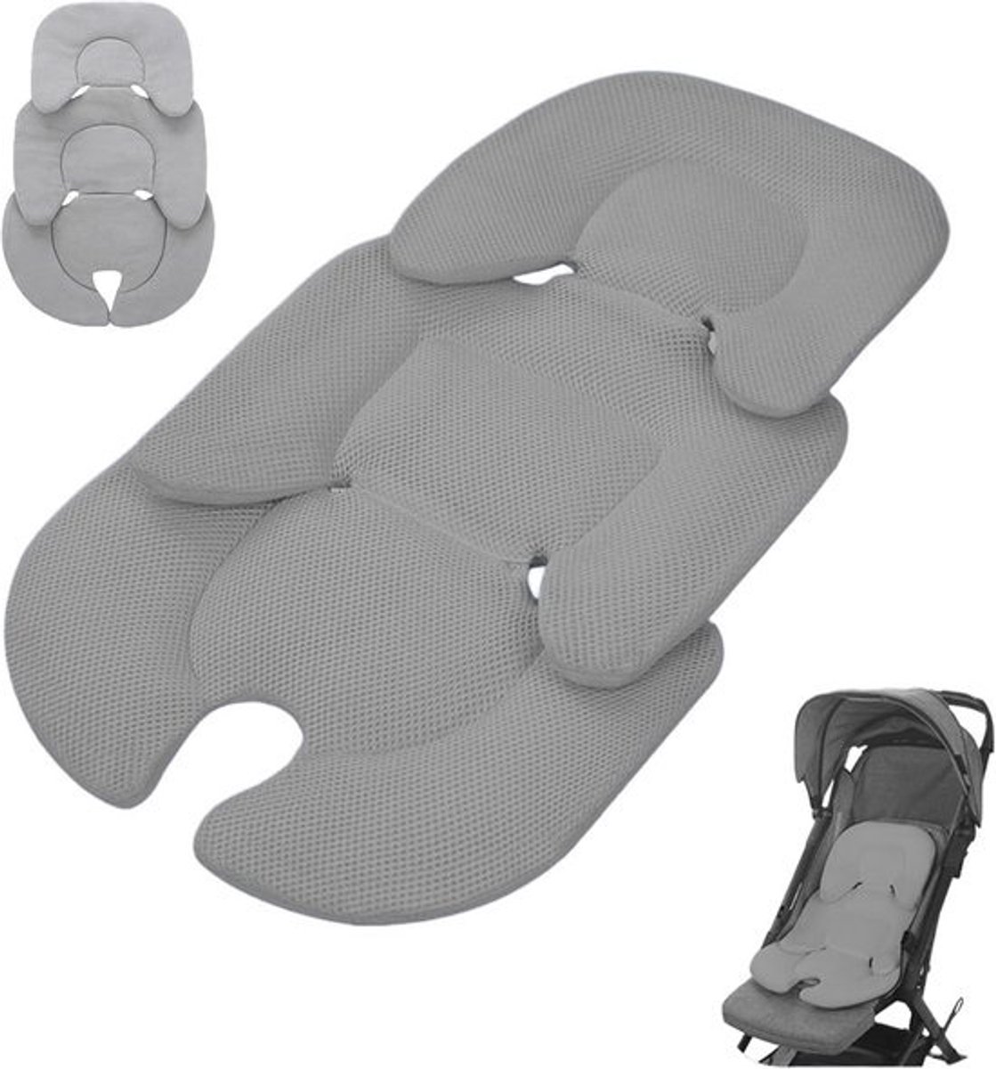 Universele kinderzitverkleiner en stoelkussen baby - Ademend en wasbaar zitverkleiner voor autostoel en babystoel