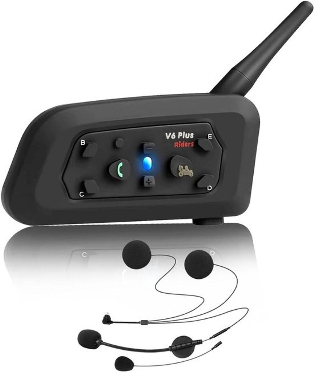 Bluetooth Motorhelm Communicatie Set 6 Piloten Intercom Tot 1000 Meter