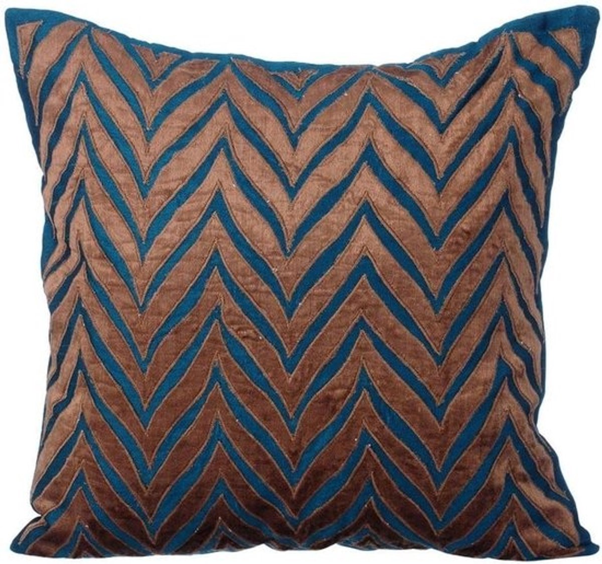 Kussenslopen Set - Decoratieve Hoezen - Bank Versieren - Handgemaakt Fluweel - 60x60 cm - Blauw Goud