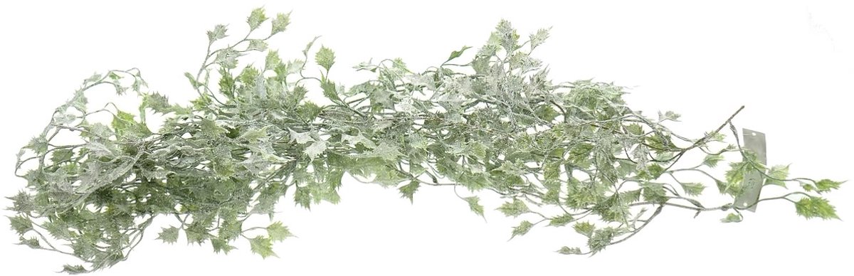 DPI Kerstdeco Mini-Hulstslinger Groen Besneeuwd 180 cm - Kunstplanten