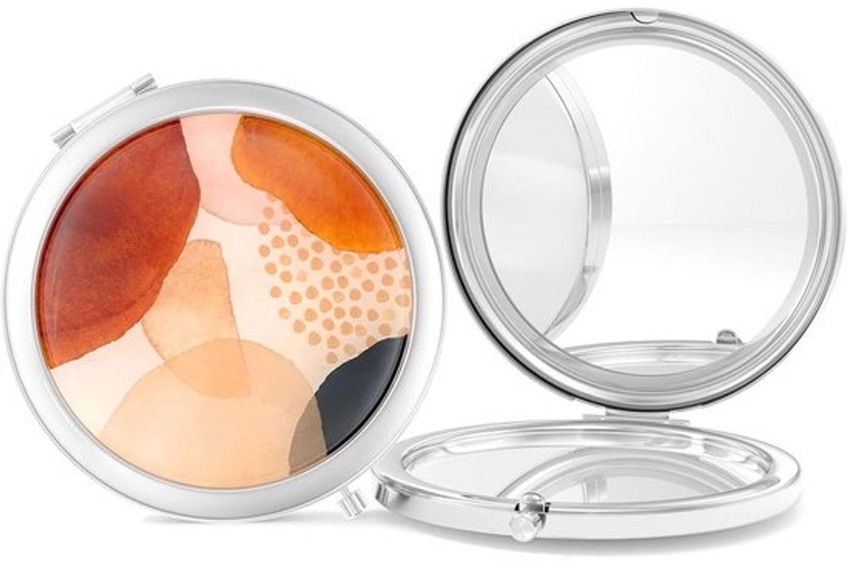 Compacte spiegel - Make-up spiegel - Reis accessoire - Dubbele vergroting - 275 inch - Zilver
