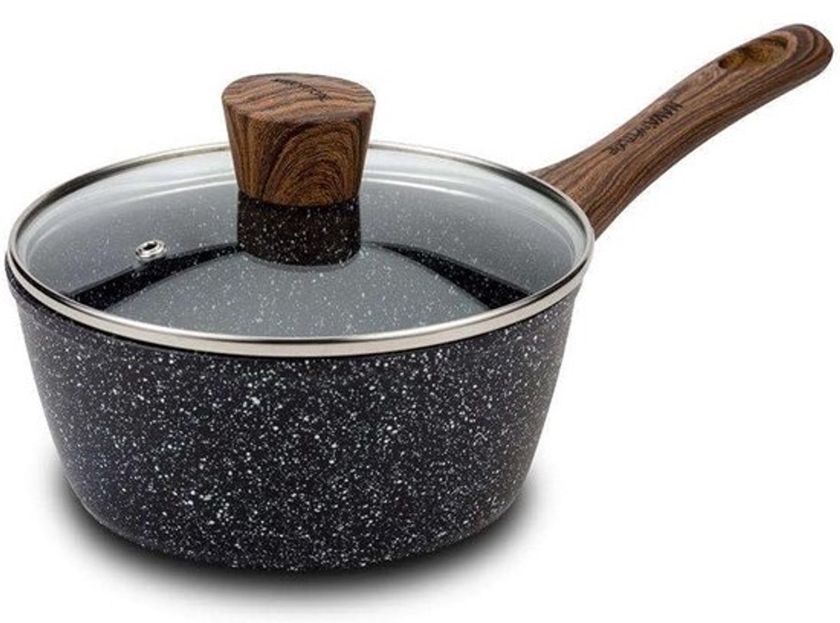 NAVA Nature Steel Steel pan 18 cm 1,75 liter met glazen deksel